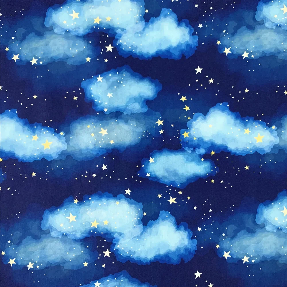 dream watercolor star Clouds Cotton Fabric Sewing Quilting Cloth star pattern Patchwork Needlework Handmade DIY Material