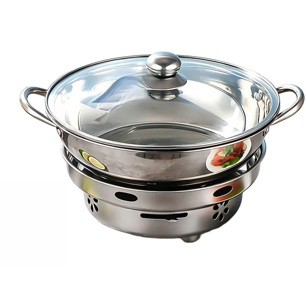 Stainless Steel Stove and Pot Set for Camping Hiking For Outdoor Use 2Pcs 3Pcs Options 29.2x7.6cm Pot 24x9cm Stove Windproof