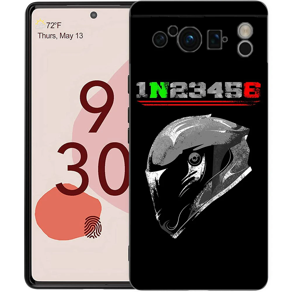 1N23456 Motorcycle Phone Case Cover for Google Pixel 8 7 6 7A 6A Pro 5G Shockproof Silicone Soft 8 Pro 5G Shell Capas Fundas Bag
