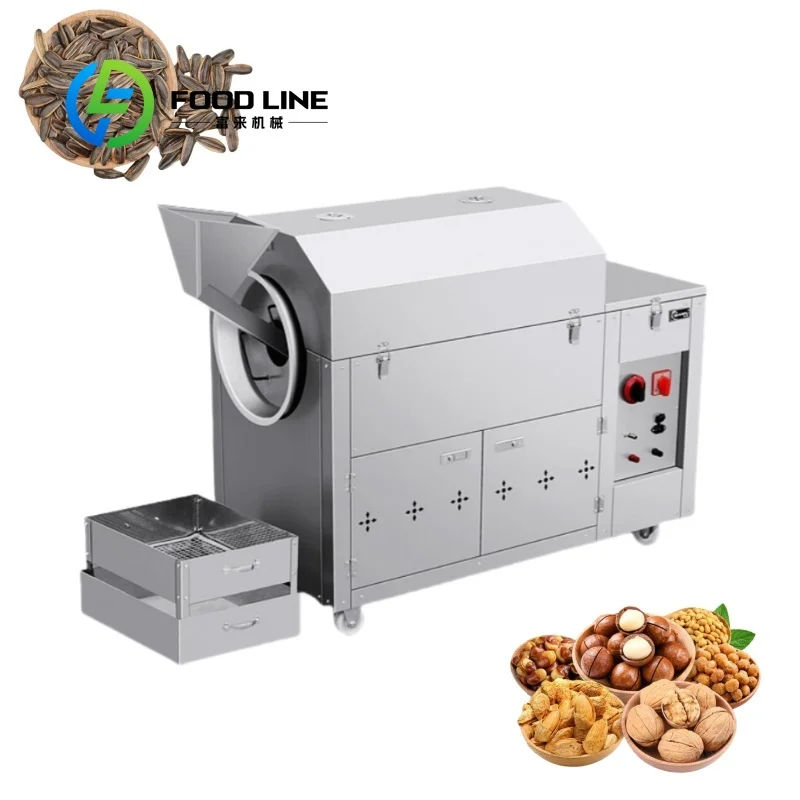 Customized Electric Heating Roaster Machine For Coffee Bean Grain Sesame Spice And Tea Leaf Baking Processing Equipment