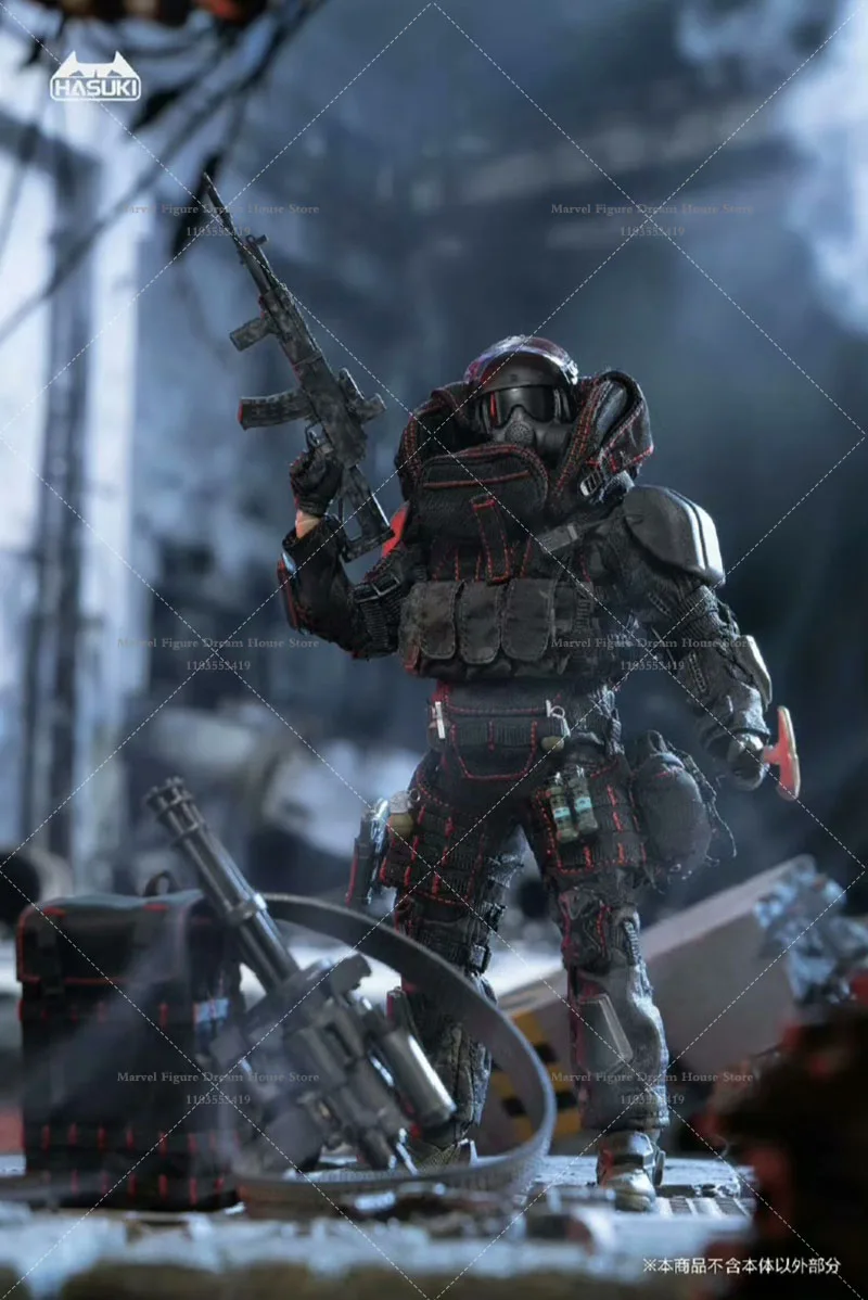 Escala 1/12 estilo força militar fantasma operação preta 6 polegadas conjunto completo figura de ação soldado em estoque hasuki SA-02 edição limitada