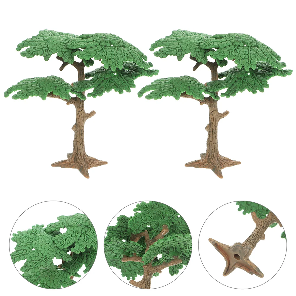 4 pezzi simulazione paesaggio albero mini modello sabbia tavolo scena accessori alberi pino plastica casa delle bambole piante bambino