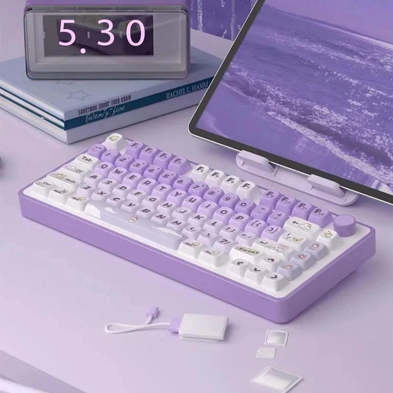 Dye Sublimation PBT 138 tasti Keycaps Purple Rabbit theme MOT Profile Keycap per Gateron Cherry MX switch tastiera meccanica