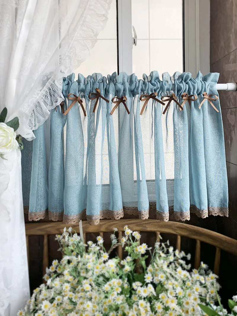 

Countryside American Style Gauze Partition Curtains Floating Curtains for Living Room Bedroom Kitchen Balconies Semi Short Heads