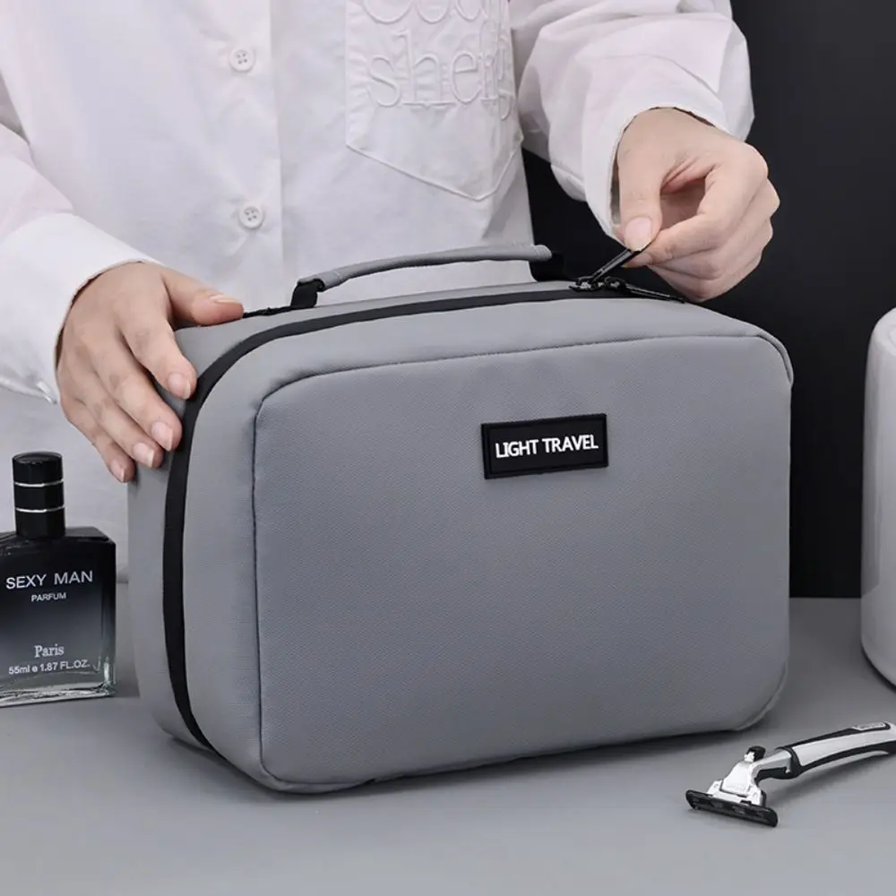 Dry Wet Separation Men's Toiletry Bag Large Capacity Zipper Makeup Storage Bag Waterproof Handheld Business Cosmetic Bag