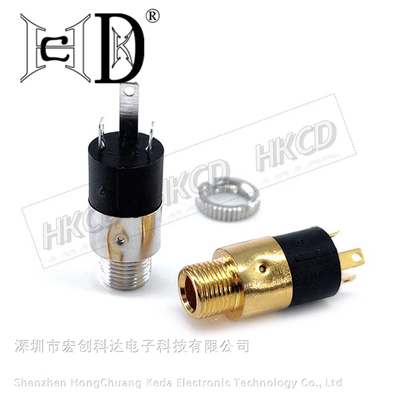 5pcs PJ-392 3.5mm Stereo Audio Jack Socket Gold Silver Plated Panel Mount for Headphone Amplifier Audio Equipment Repair