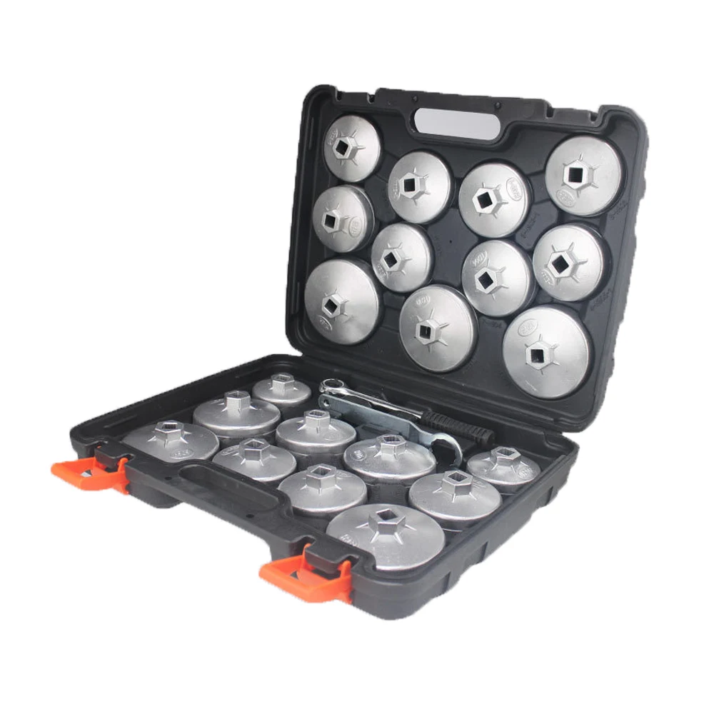 Auto Repair Tools Oil Filter Cap Removal Wrench Socket Set Ratchet Spanner Cup Type With Portable Storage Tool Case 23pcs/set