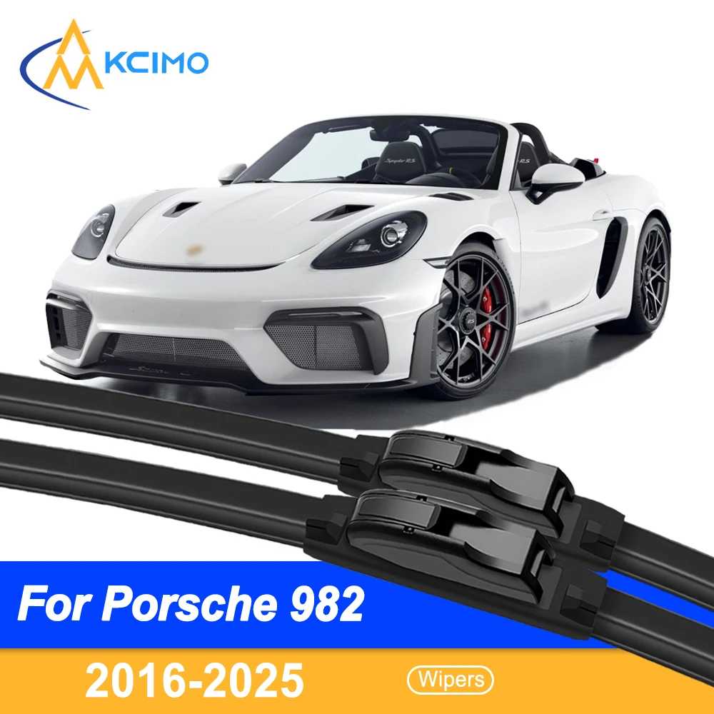 

For Porsche 982 2016-2025 Car Front Wiper Blade - All Weather Silent Windshield Wiper Accessories 2 Pieces