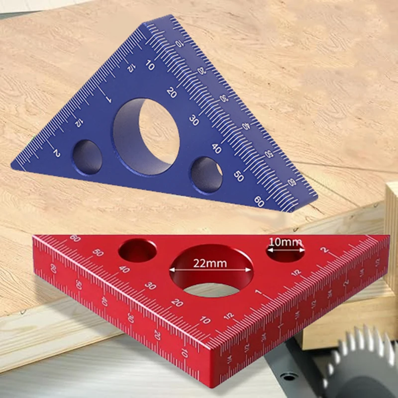 

Right Angle Ruler,Aluminum Triangle Ruler w/ Both Imperial and Metric Scales Machinist Carpenter's Square Height Measuring Tool
