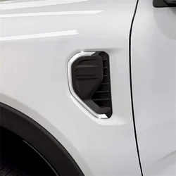 for Ford Ranger 2023 2024 Chrome Exterior Side Fender Air Vent Hood Outlet Strip Decor Trim ABS Car Accessories 2pcs