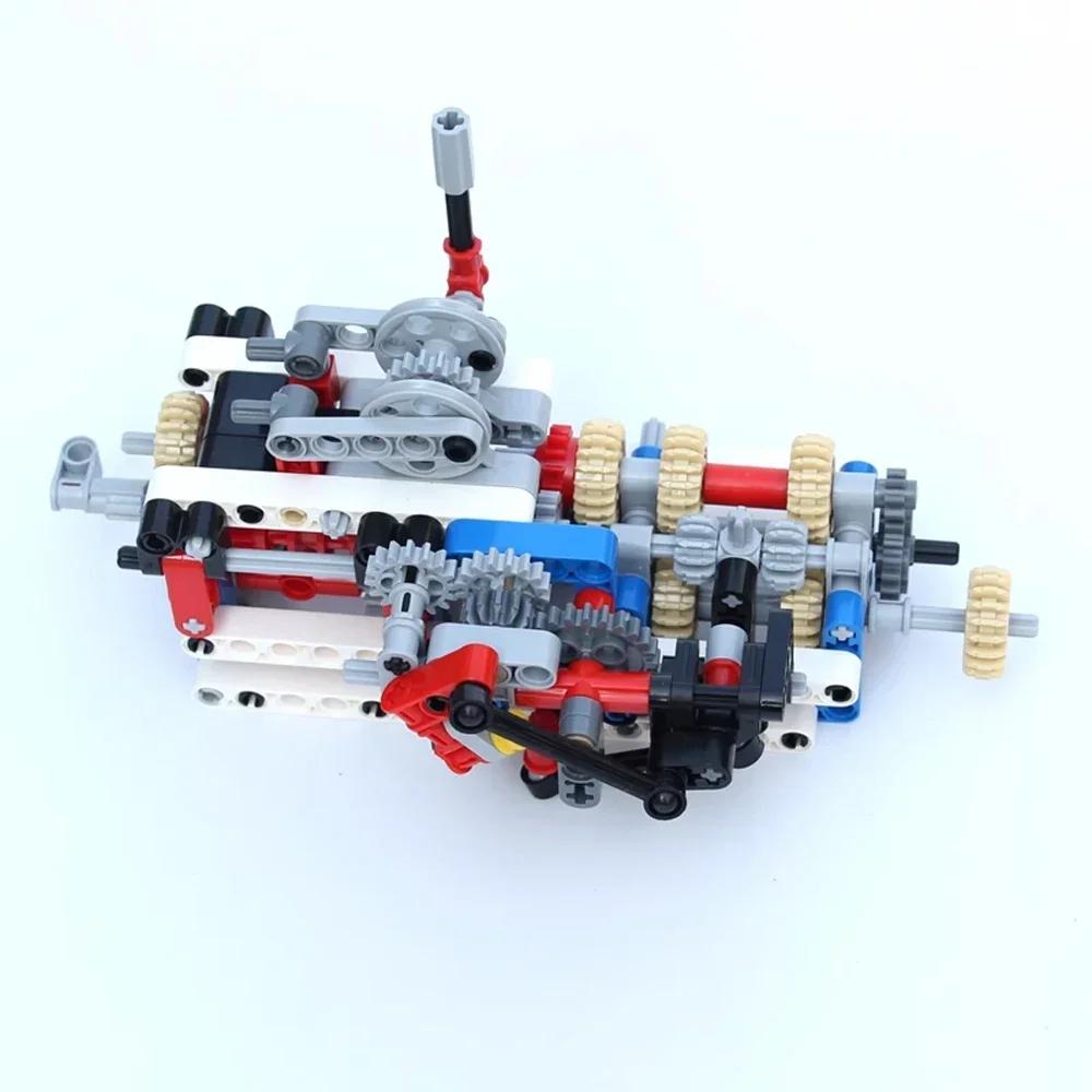 Creative Electric DIY Toys MOC Technical 4/6 Speed Gearbox Reverse Gear V8/V16 Engine M Motor AA Battery Box Building Blocks