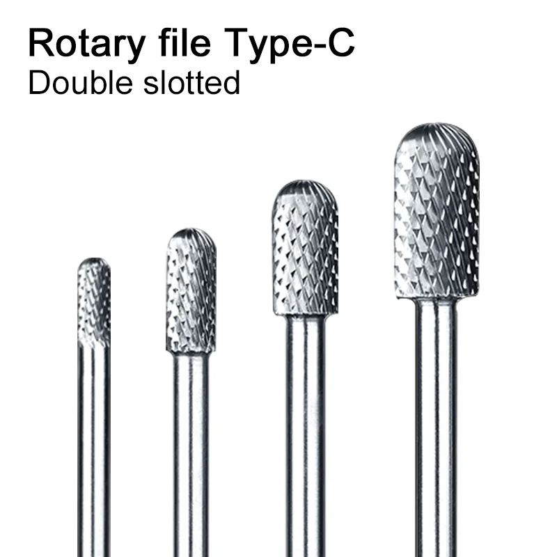 C Type C0616M06 C0820 Tungsten Carbide Rotary Files Burr Drill Bits CNC Engraving Rotary Tool Cutter Lime Core