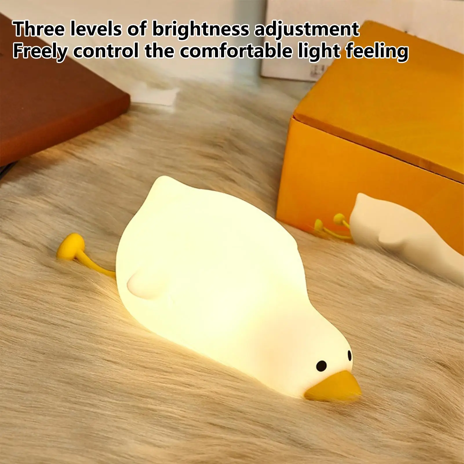 

Cute Duck Lamp Kids Animal Night Light Dimmable Rechargeable Auto Off 3 Modes Lighting For Home Breastfeeding Sleep Bedroom Dorm