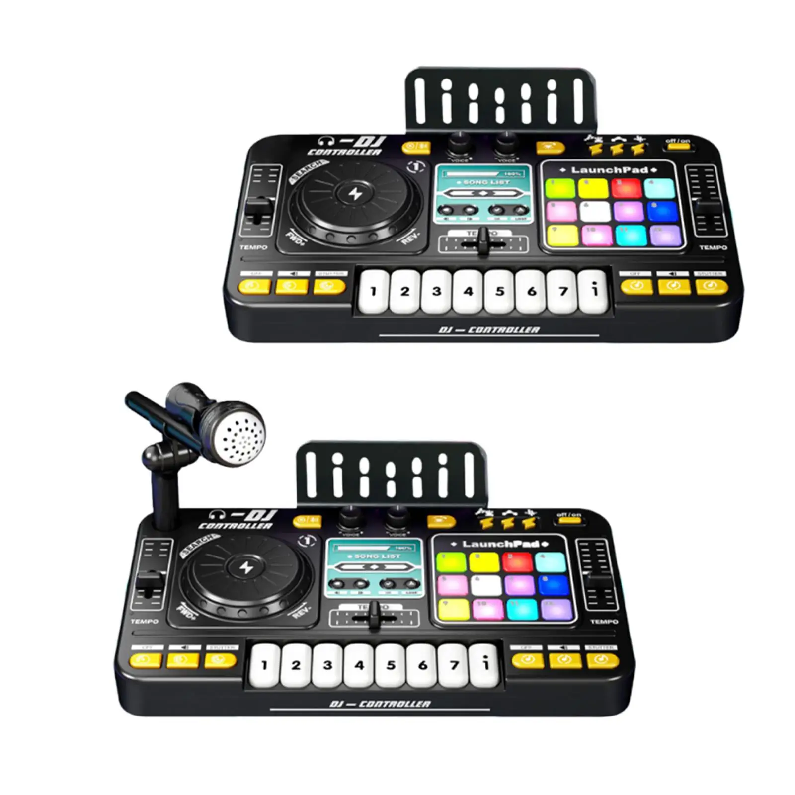 Bebê musical dj conjunto para crianças aprendendo arranhando efeito de som com microfone presente aniversário controlador dj instrumento musical brinquedo