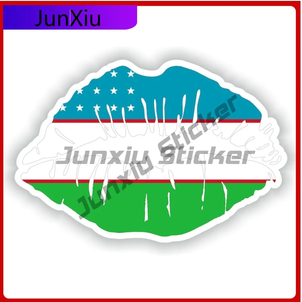 

Uzbekistan Graphic Cute Bumper UV Resistant Decal Accessory Shape Scratch With Lips Cool Anime Vinyl Truck UV Accessory National
