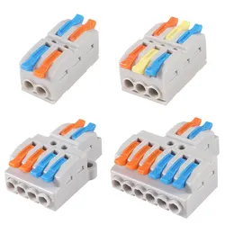 Mini Quick Wire Conductor Connector Universal Compact 2/3 Pin Splicing Push-inTerminal Block 1 in Multiple out with Fixing Hole