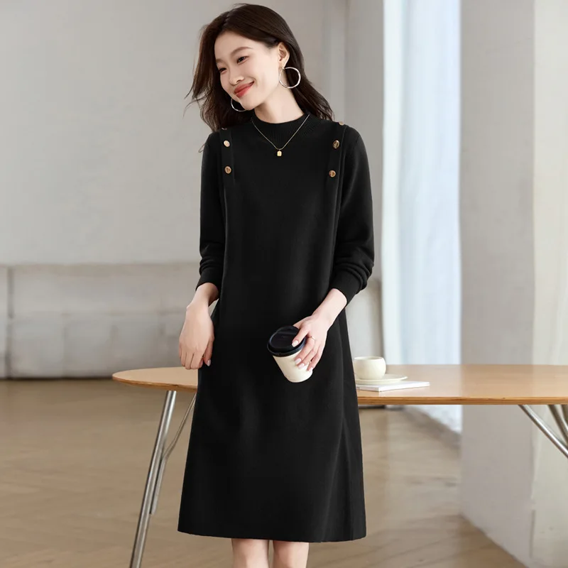 

Высококачественный новый женский джемпер, вязаная женская одежда, шерстяной тонкий женский свитер, осенне-зимнее платье-половер, топы с длинными рукавами