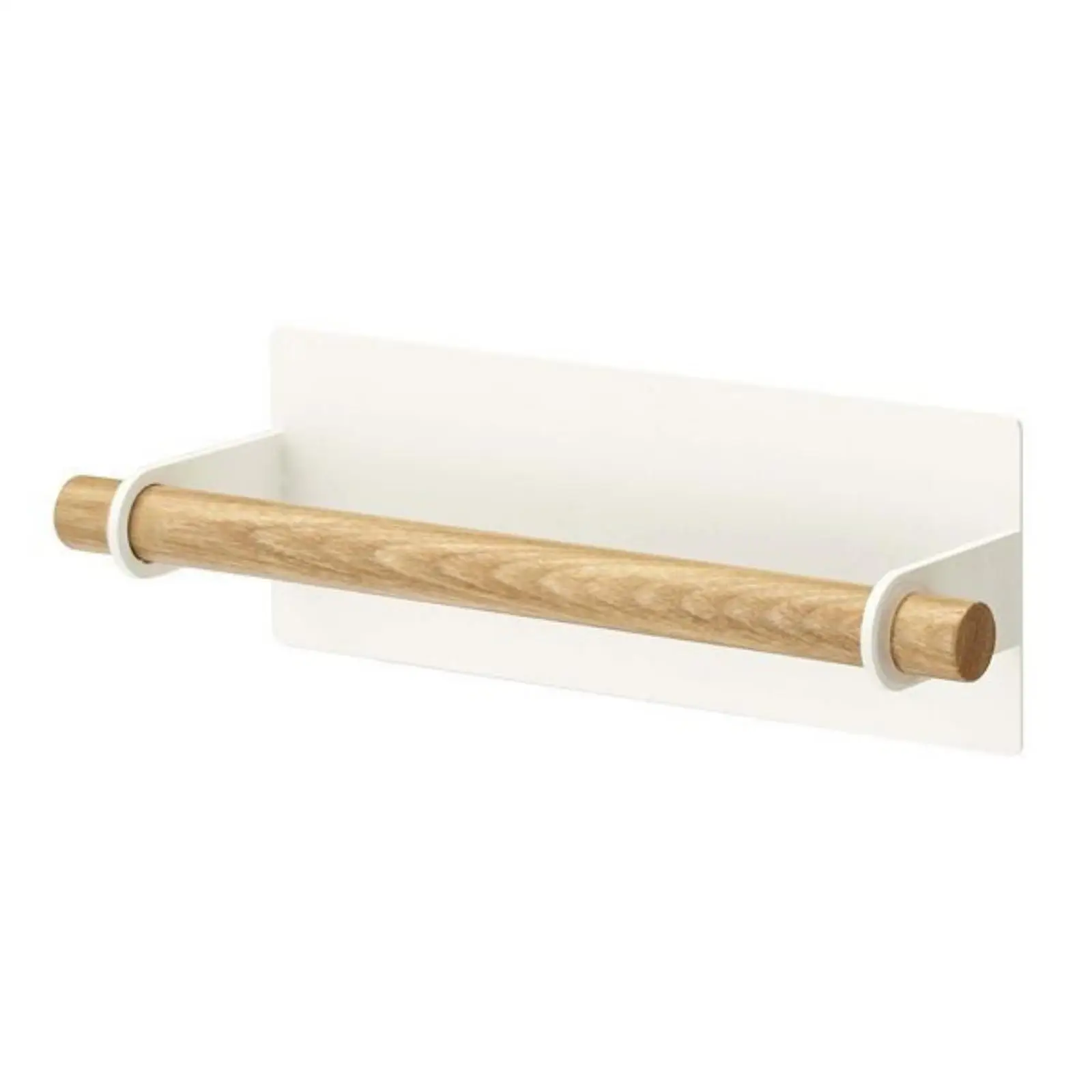 Mounting Towel Holder with Wooden Rod Detachable for Refrigerator, Kitchen