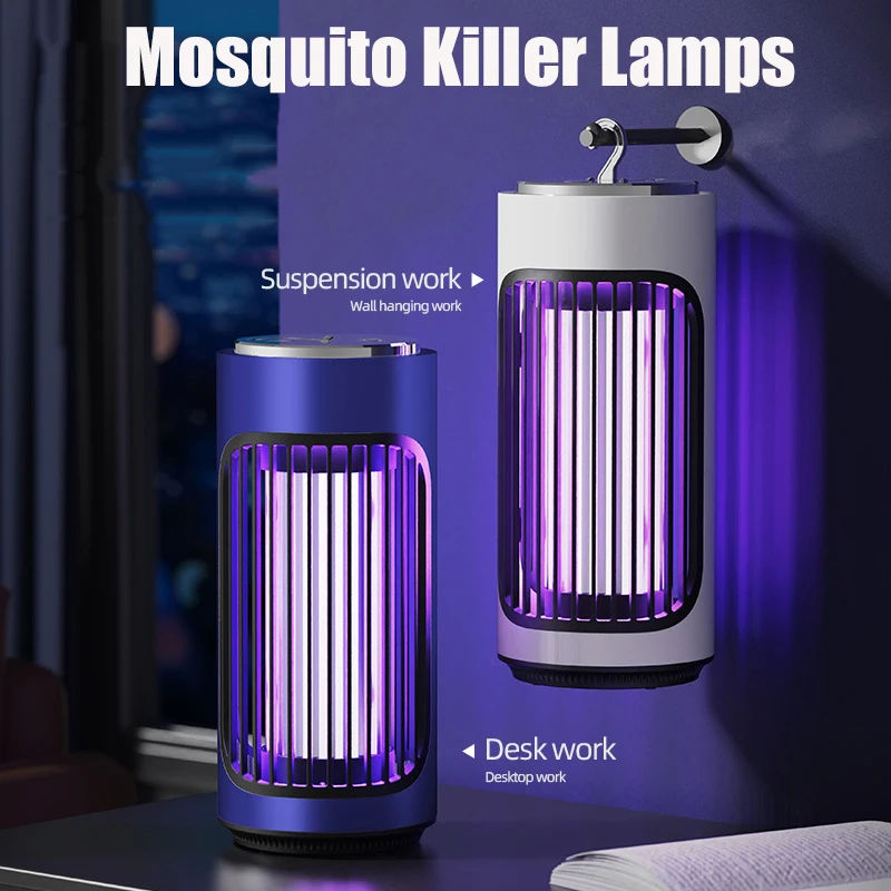 Lámpara eléctrica antimosquitos UV para exteriores, portátil, para acampar, interior, dormitorio, recargable por USB, 5V, luz antimosquitos, trampa para insectos