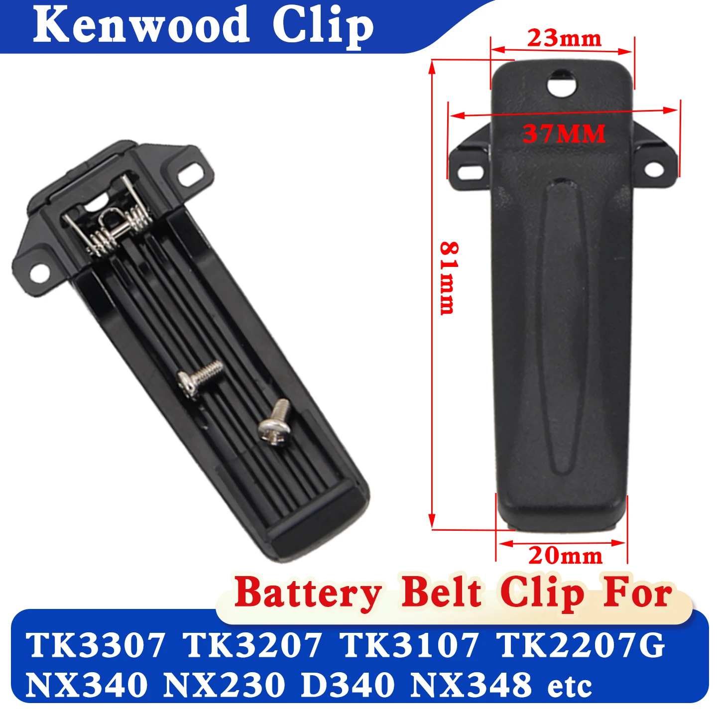 Belt Clip for Kenwood TK3207 TK-3207 TK2207 TK2207G TK-280 TK-285 TK-380 TK-385 TK-480S TK-481S Two Way Radio Walkie Talkie