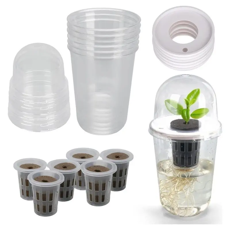 ●Hydroponic Cups 12Pcs With Humidity Domes- For Seedling Germination Plant Propagation Systems
