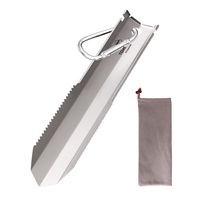 Titanium Garden Hand Serrated Shovel Outdoor Camping Hiking Backpacking Trowel With Clip Hand Shovel Outdoor Tools