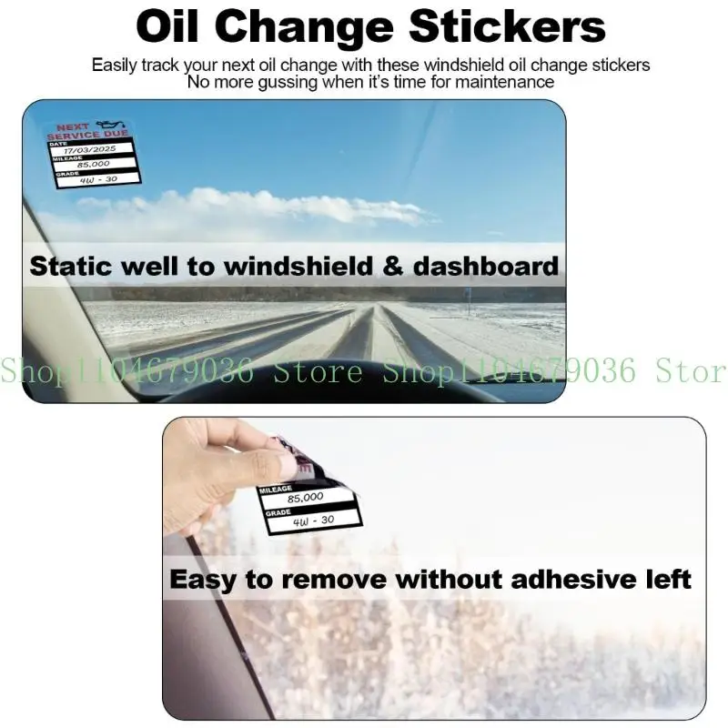 652F 120 Sheets Automotive Oil Change Tracking Stickers For Windshield And Garage Use Static Cling Vehicle Decal