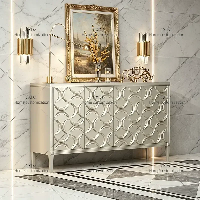 Modern Light Luxury Entrance Cabinet Simple Living Room Entryway Storage Locker Household Dining Sideboard Console Table