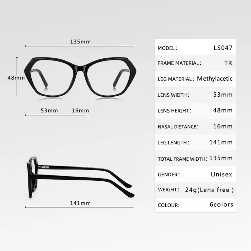 VCKA TR Anti-blue Light Photochromism Eyeglass Frames Lady Fashion Myopia Glasses Customized For Prescriptions Hyperopia Glasses