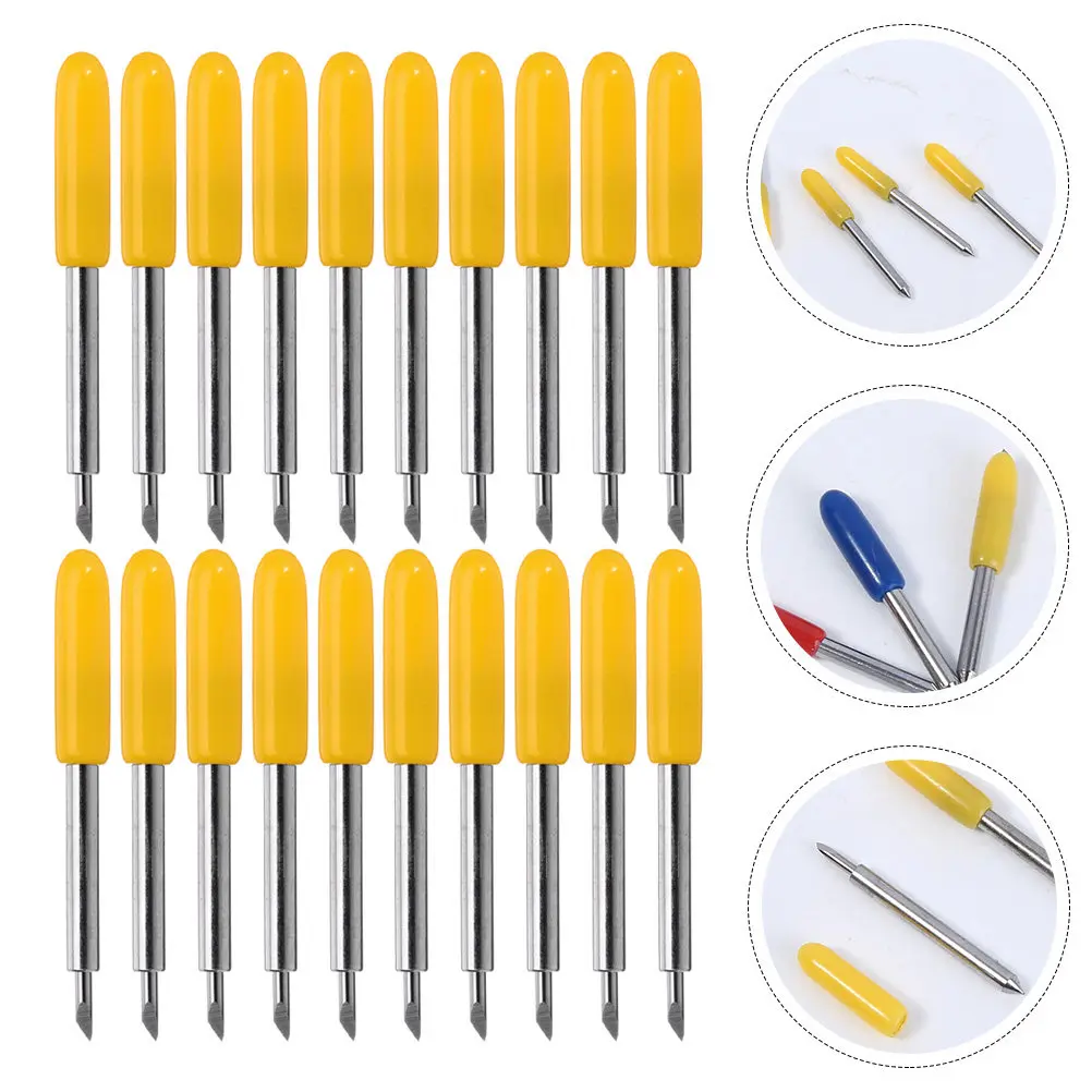 50Pcs Lettering Cutter Blades High Durability Tungsten Steel Cutting Tool for Vinyl Fabric Reflective Film Plotter Blades