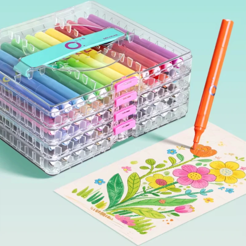 24/36/48/60 Colors Propylene Double-headed Mark Pens Set/School Art Painting Coloring Graffiti Auxiliary Acrylic Marker Set