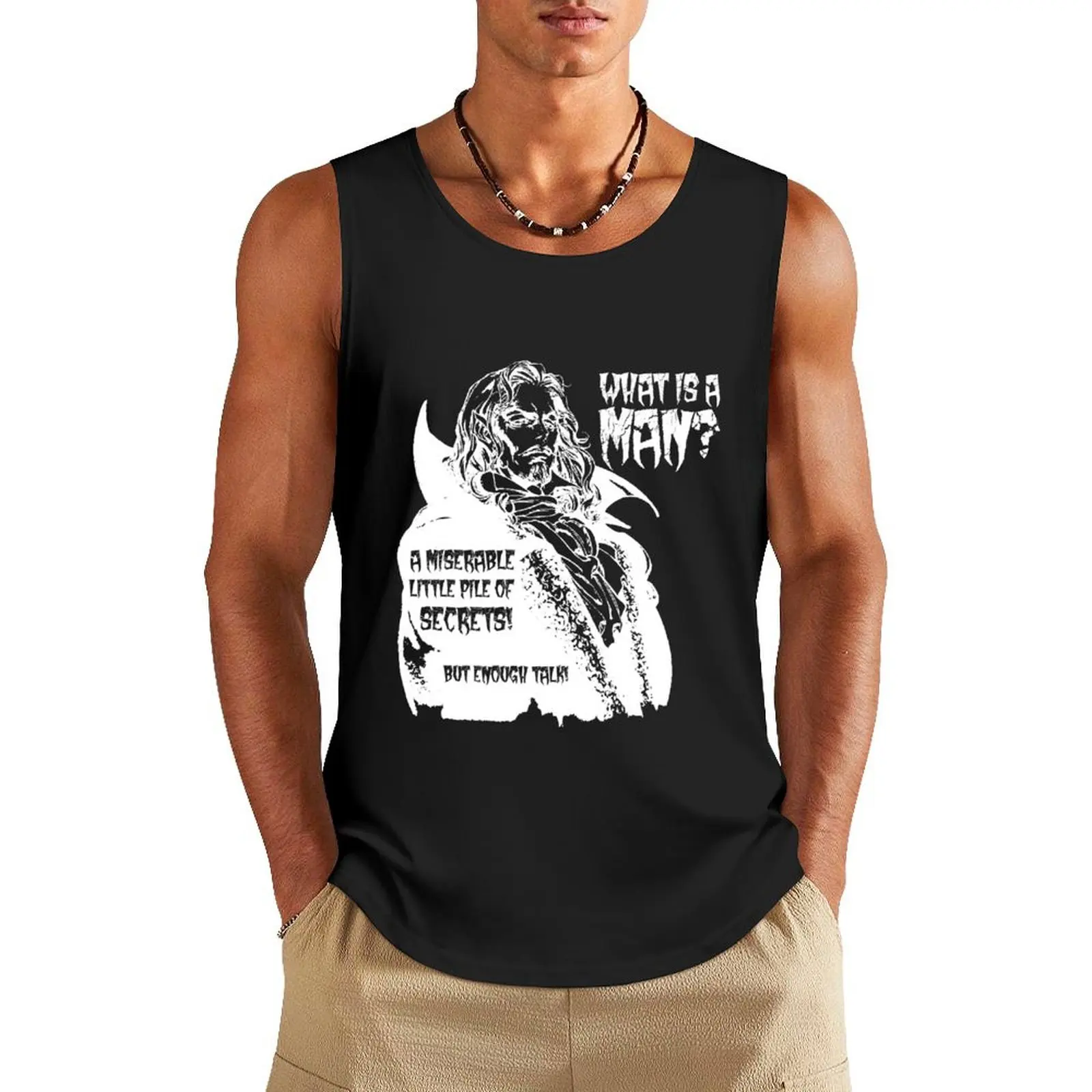 

Castlevania Dracula - What is a man Tank Top T-shirt Men's gym Bodybuilding shirt sleeveless shirt man gym gym t shirt men