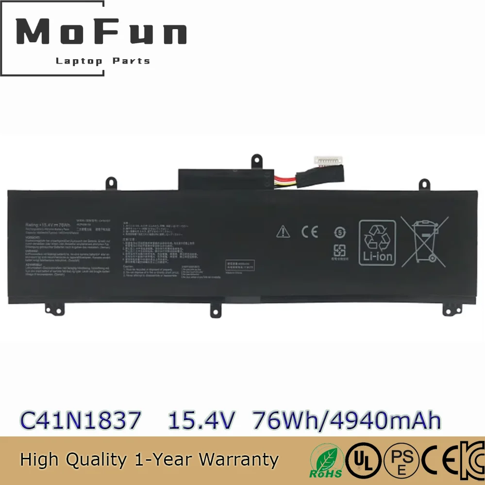 

Genuine C41N1837 Battery For ASUS ROG Zephyrus GU502G GU502GV GA502DU GX502GV ES015T ES014T GA50 0B200-03380100