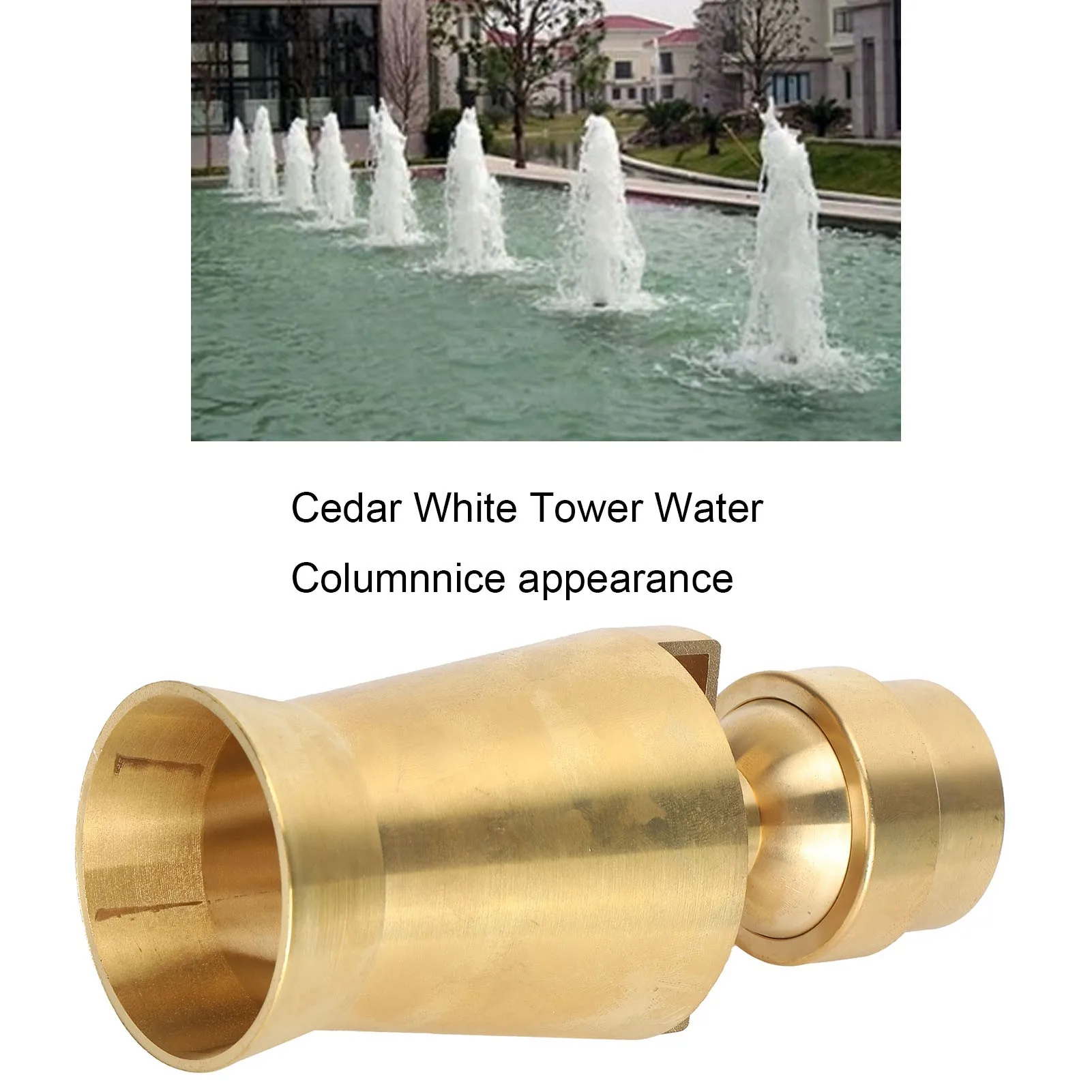 Water Fountain Nozzle Spray 1.5 Inch Internal Thread Brass Easy to Install Ice Tower Nozzle for Pond and Fountains