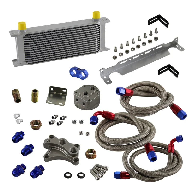 

Серебристый/черный 15-рядный комплект масляного радиатора и кронштейн подходит для Nissan Silvia S13 1989-1993 S14 1994-1998 S15 1999-2002 SR20DE SR20DET