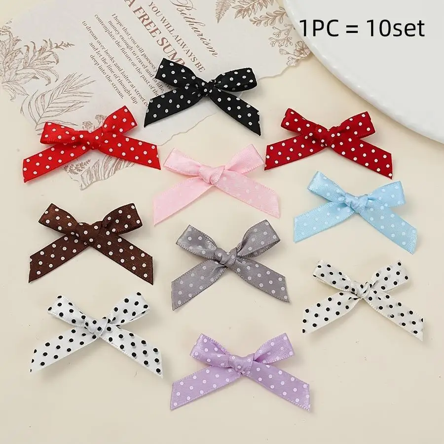 1/5/10/20/50/100pcs Polka Dot Bows, Gift Box Decoration, Clothing Accessory Decoration, Party Holiday Small Gifts Shoes Hats Pol