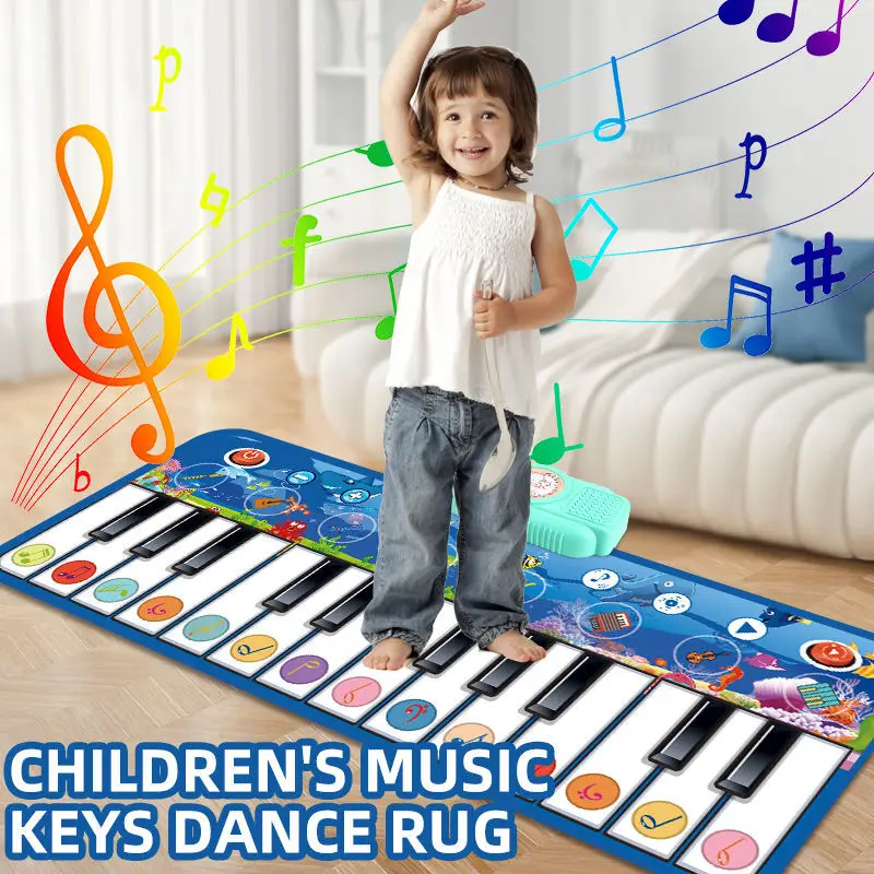 

148x40CM Multifunctional Musical Piano Mat For Kids Toddlers Floor Keyboard Dance Mat Baby Early Educational Toys Girls Gifts