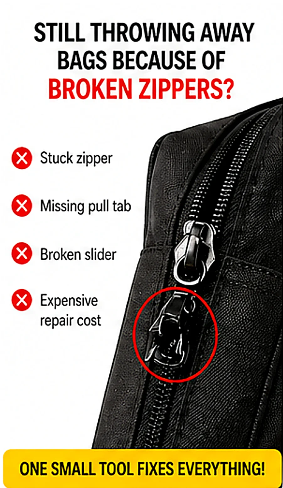 Reißverschluss Reparaturset Universal 2-6pcs Ersatz Zipper Kopf Sofort Reparatur 3 Größen Schieber Fix Kaputte Reißverschlüsse Kleidung Taschen Nähen DIY Zubehör Werkzeuge Praktisch Langlebig Tragbar – Detail 3