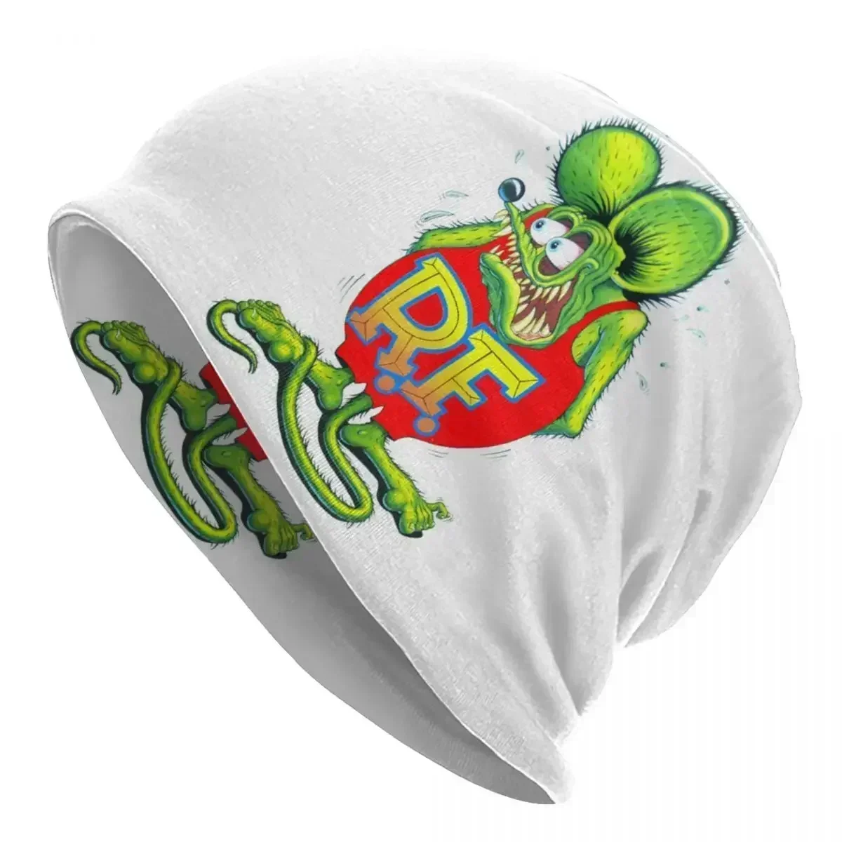 Anime Cartoon Rat Fink Skullies Beanies Caps Unisex Winter Warm Knit Hat Men Women Hip Hop Adult Bonnet Hats Outdoor Ski Cap