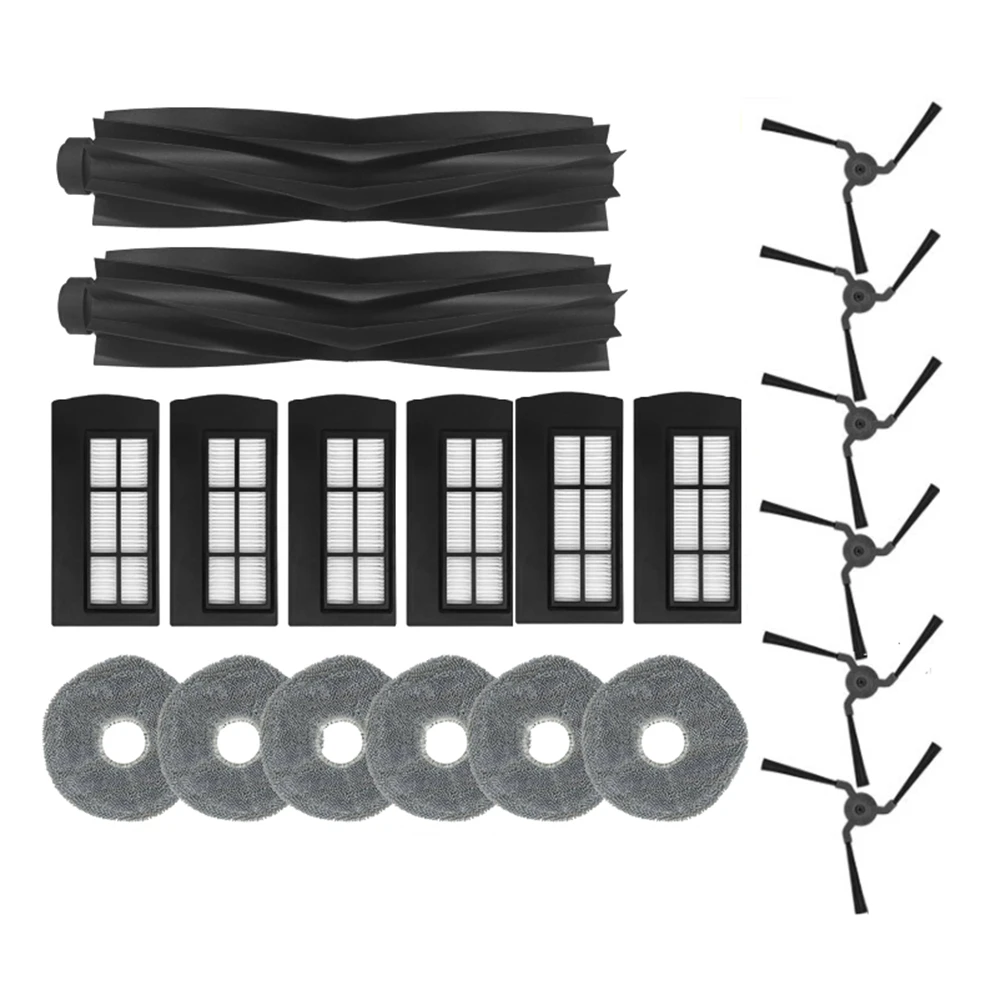 

KEOL-20 шт. для Eufy X9 Pro, аксессуары для робота-пылесоса, моющаяся тканевая швабра, фильтры, роликовая боковая щетка, сменные детали