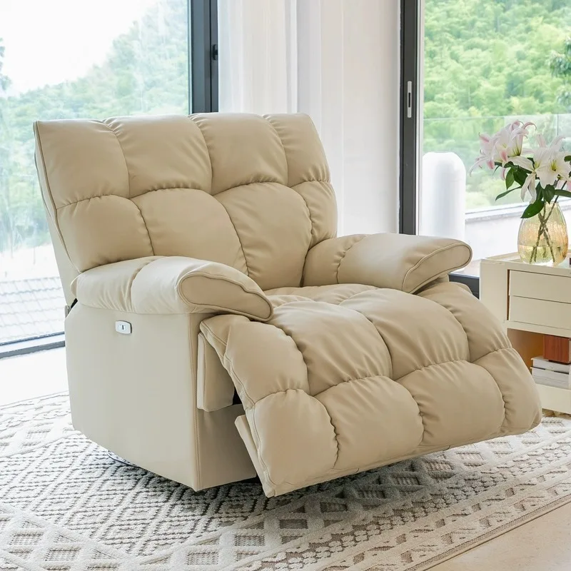 Multifunctional Electric Lazy Sofa Sleeping and Rotating Living Room Household Ink and Wash Fabric Single Leisure Rocking Chair
