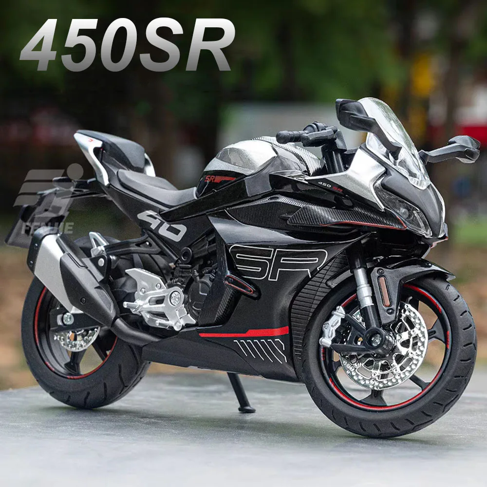1:12 CFMOTO Spring Breeze 450SR Alloy R NineT Motorcycle Model Toy Car Front Wheel Steering with Light Motor Boy's Birthday Gift