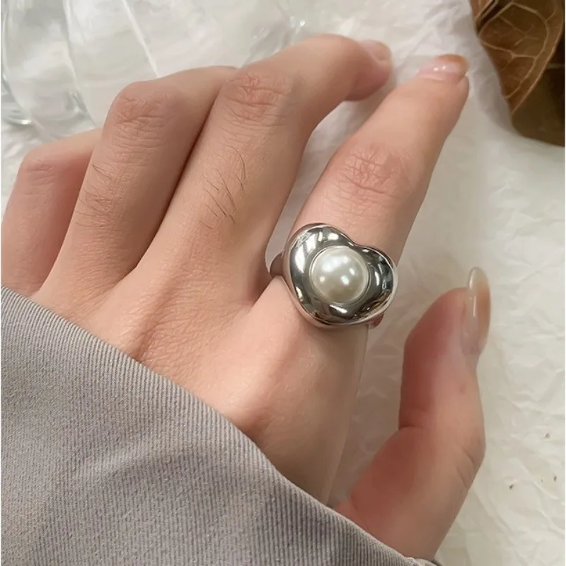 

925 Sterling Silver Irregular Heart Engagement Rings For Women Ladies Luxury Jewelry Elegant Accessories Jewellery Argent 925