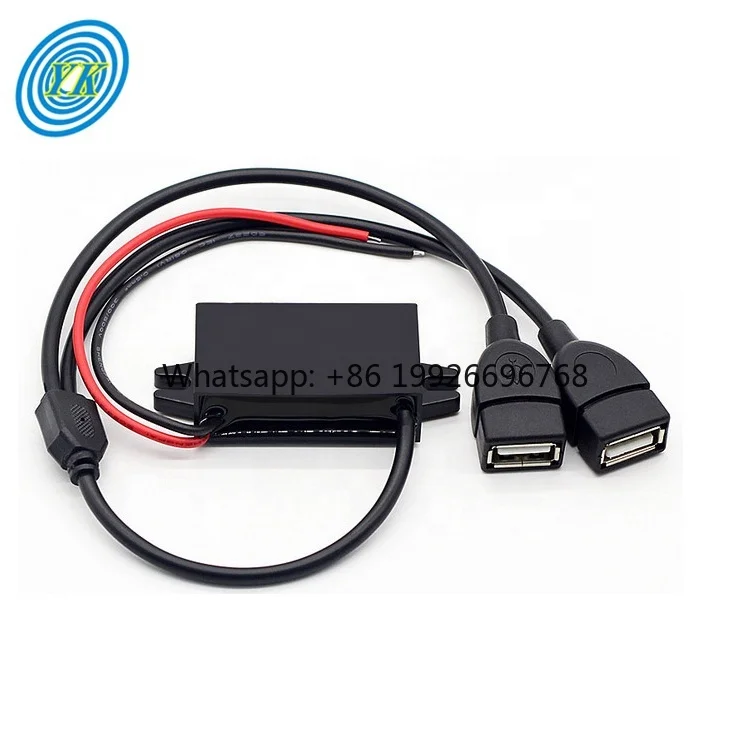12V 24V to 5V 3A 15W Regulated Buck Dc-dc Converter Step Down Micro Usb Converter with Dual USB Female Ports