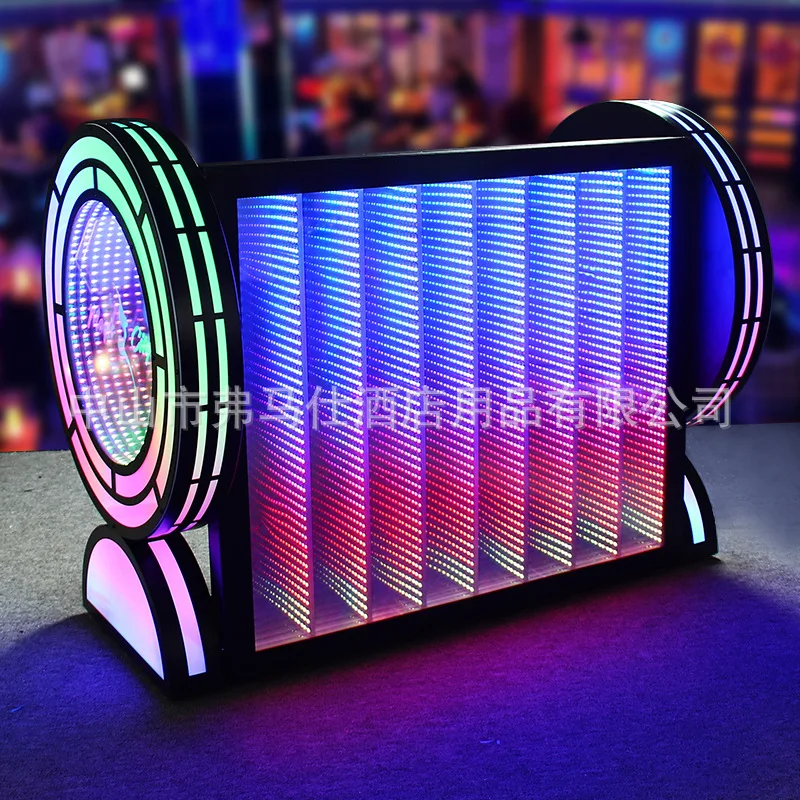 

New KTV Bar Luminous DJ Desk Abyss Disc Desk Mixer Party Room Box Mobile Disc Table VJ Desk