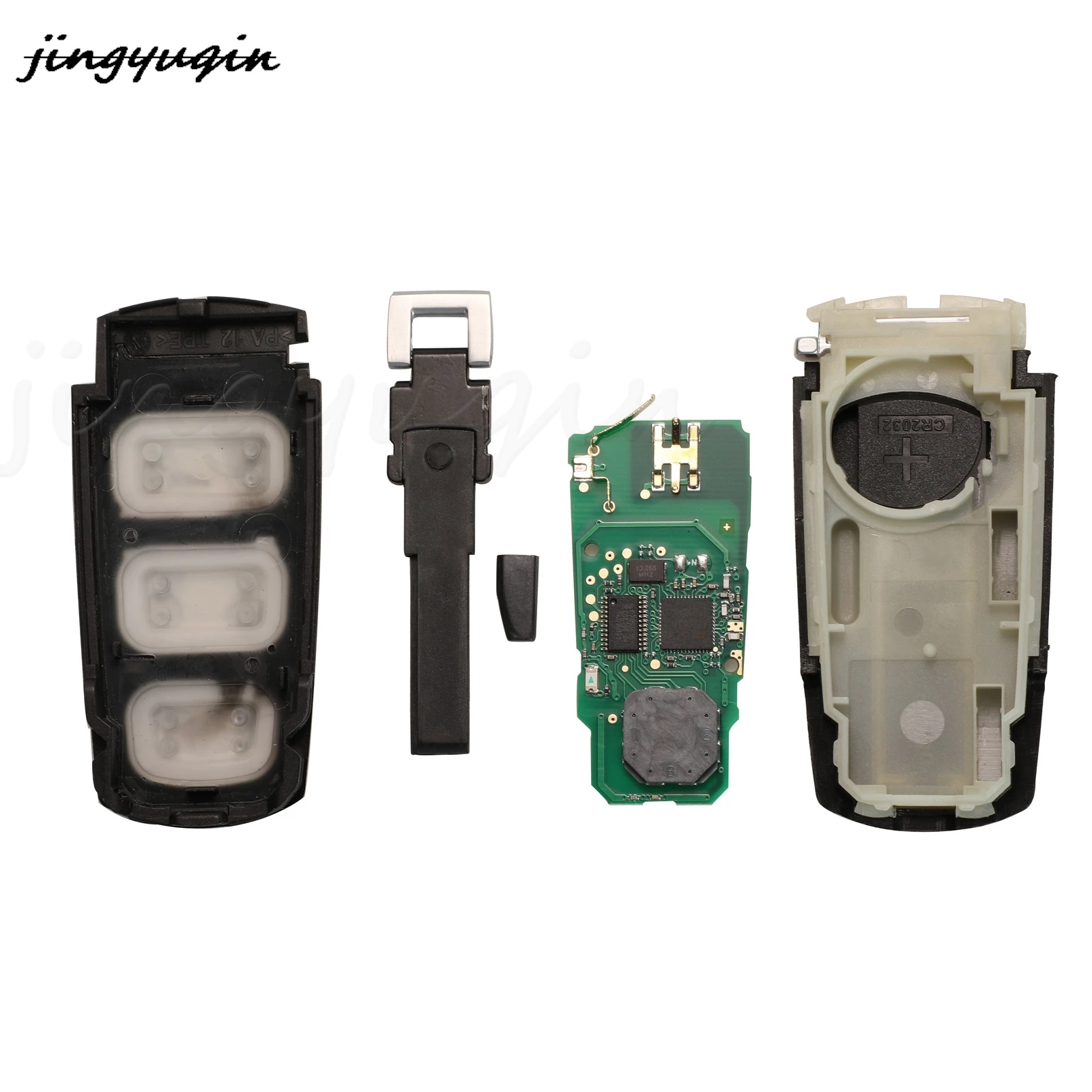 Jingyuqin 3 pulsanti Half Smart/Keyless go Remote Car Key Fob 3C0959752BA/BG 433Mhz ID46/48 Chip per VW Passat Magotan CC