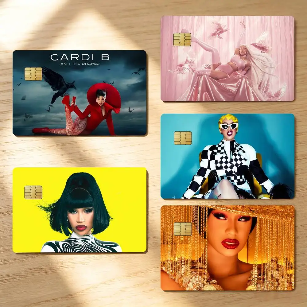Rapper C-Cardi B Credit Skin Cover Card Stickers 4PCS Film Bus Pass Front Decoration Bank Debit Waterproof
