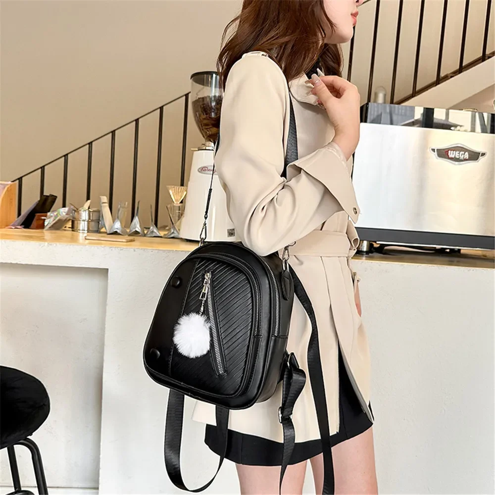 Small Backpack for Teen Girls Fashion Solid Color Backpack Outdoor Leisure Women Mini Backpack Luxury Pu Leather Kawaii Backpack