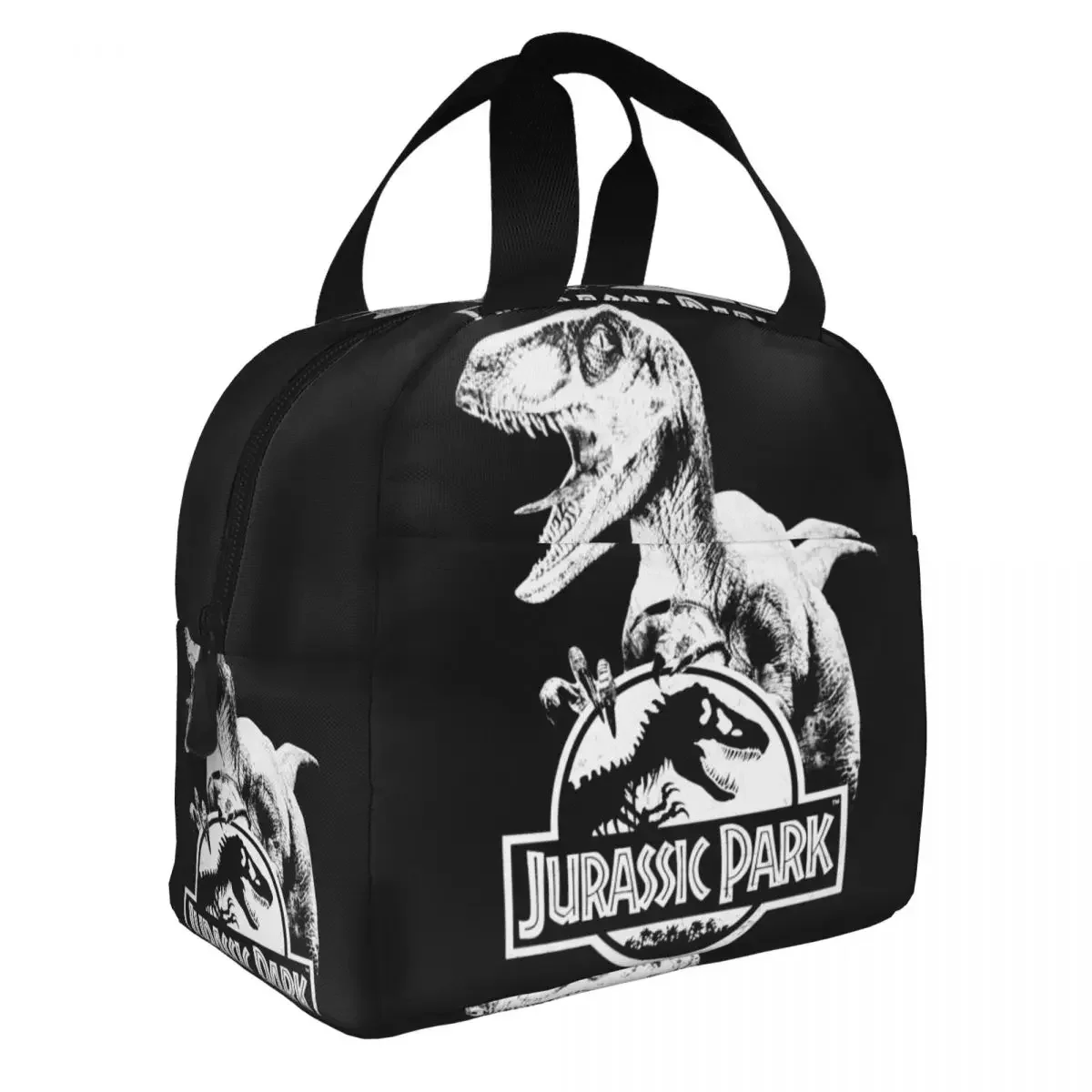 Jurassic Park Velociraptor Logo Insulated Lunch Bag Cooler Bag Lunch Container Large Tote Lunch Box for Men Women Work Travel