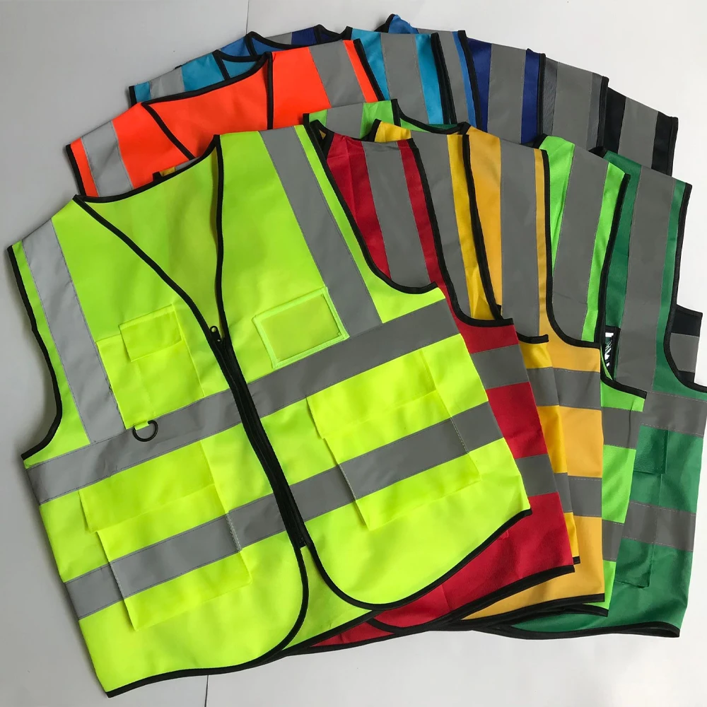 Reflective Safety Vest for Women Men High Visibility Security Working Clothes with Pocket Zipper Front Meet ANSI/ISEA Standard